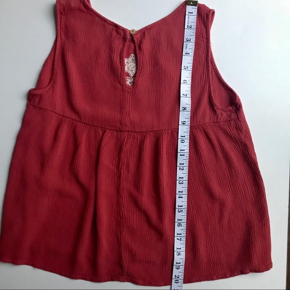 Women’s Boutique Emroidered Tank in Red - Picture 7 of 7